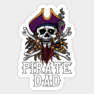 Pirate Dad Skull Crossbones Sticker